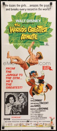 7j968 WORLD'S GREATEST ATHLETE Aust daybill 1973 Walt Disney, Jan-Michael Vincent, jungle to gym!