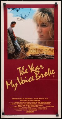 7j974 YEAR MY VOICE BROKE Aust daybill 1987 Noah Taylor, Loene Carmen, Australian coming of age movie!