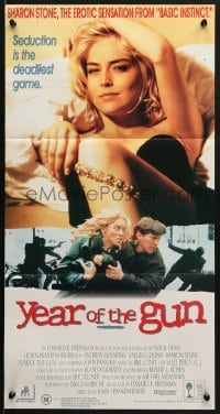7j977 YEAR OF THE GUN Aust daybill 1991 Andrew McCarthy, Valeria Golino, sexy Sharon Stone!
