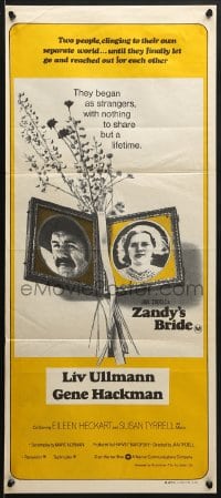 7j987 ZANDY'S BRIDE Aust daybill 1974 Gene Hackman & Liv Ullmann get married, then fall in love!