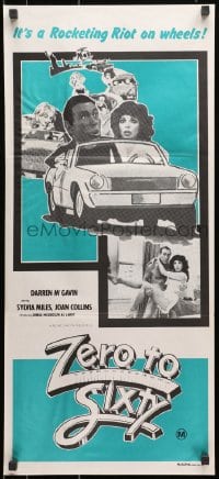 7j988 ZERO TO 60 Aust daybill 1979 w/inset naked Darren McGavin carrying sexy Joan Collins!