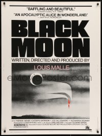 7k029 BLACK MOON 30x40 1975 Louis Malle, Therese Giehse, cool surreal artwork!