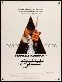 7k038 CLOCKWORK ORANGE 30x40 1972 Stanley Kubrick classic, Castle art of Malcolm McDowell!