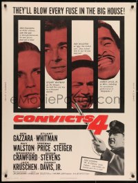 7k041 CONVICTS 4 30x40 1962 images of Sammy Davis Jr, Vincent Price, Ben Gazzara, Stuart Whitman!
