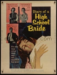 7k047 DIARY OF A HIGH SCHOOL BRIDE 30x40 1959 AIP bad girl, it's not true what they say!
