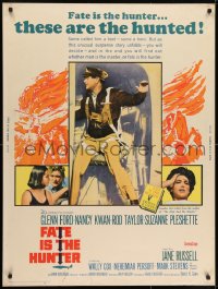 7k053 FATE IS THE HUNTER 30x40 1964 Glenn Ford, Nancy Kwan, Rod Taylor, Suzanne Pleshette!