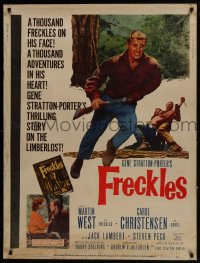 7k058 FRECKLES 30x40 1960 Martin West, from the novel by Gene Stratton-Porter!