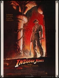 7k072 INDIANA JONES & THE TEMPLE OF DOOM 30x40 1984 adventure is Ford's name, Bruce Wolfe art!