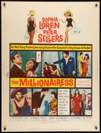 7k086 MILLIONAIRESS 30x40 1960 beautiful Sophia Loren is the richest girl in the world, Peter Sellers