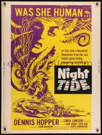 7k091 NIGHT TIDE 30x40 1963 Dennis Hopper, was she human or was she a temptress from the sea?