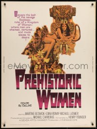 7k100 PREHISTORIC WOMEN 30x40 1966 Hammer, Slave Girls, art of sexiest cave babe with whip!