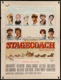 7k123 STAGECOACH 30x40 1966 Ann-Margret, Red Buttons, Bing Crosby, great Norman Rockwell art!