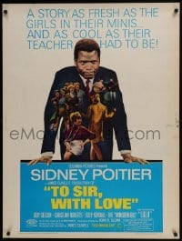 7k131 TO SIR, WITH LOVE 30x40 1967 Sidney Poitier, Geeson, directed by James Clavell!