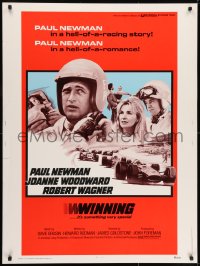 7k147 WINNING 30x40 R1973 Paul Newman, Joanne Woodward, Indy car racing images!