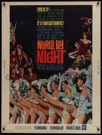 7k148 WORLD BY NIGHT 30x40 1961 Luigi Vanzi's Il Mondo di notte, sexy Italian showgirls!