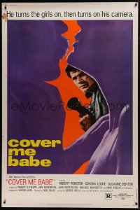 7k266 COVER ME BABE style B 40x60 1970 Robert Forster, Locke, completely different sexy image!