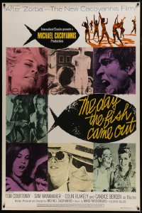 7k273 DAY THE FISH CAME OUT 40x60 1967 Michael Cacoyannis, sexy Candice Bergen, Greek comedy!