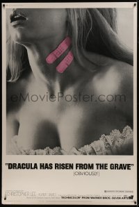 7k283 DRACULA HAS RISEN FROM THE GRAVE 40x60 1969 Hammer, c/u of sexy girl with bandaids on her neck!