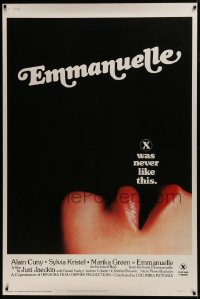 7k288 EMMANUELLE 40x60 1975 close up of sexy Sylvia Kristel's lips, X was never like this!