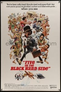 7k297 FIVE ON THE BLACK HAND SIDE 40x60 1973 great Jack Davis artwork of entire cast!