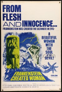 7k300 FRANKENSTEIN CREATED WOMAN 40x60 1967 Peter Cushing, Susan Denberg had the soul of the Devil!
