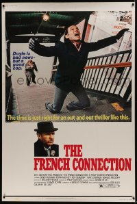 7k303 FRENCH CONNECTION 40x60 1971 Gene Hackman in movie climax, directed by William Friedkin!
