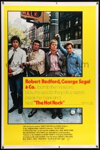7k321 HOT ROCK 40x60 1972 Robert Redford, George Segal, cool cast portrait on the street!