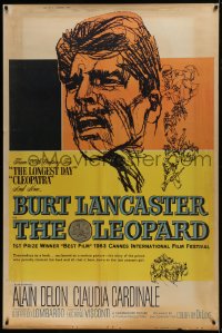 7k336 LEOPARD style Y 40x60 1963 Luchino Visconti's Il Gattopardo, cool art of Burt Lancaster!