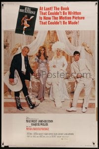 7k358 MYRA BRECKINRIDGE style A 40x60 1970 John Huston, Mae West & sexy Raquel Welch in patriotic outfit!