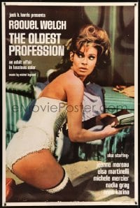 7k363 OLDEST PROFESSION 40x60 1968 completely different and far sexier image of Raquel Welch, rare!