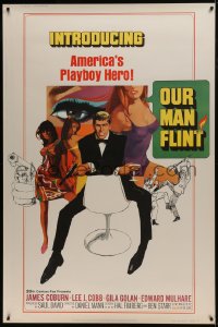 7k365 OUR MAN FLINT style Z 40x60 1966 Bob Peak art of James Coburn, sexy James Bond spy spoof!