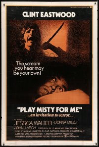 7k374 PLAY MISTY FOR ME 40x60 1971 classic Clint Eastwood, Jessica Walter, an invitation to terror!
