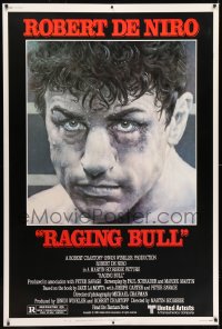 7k380 RAGING BULL 40x60 1980 Hagio art of Robert De Niro, Martin Scorsese boxing classic!