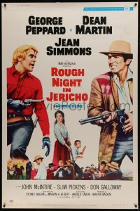 7k387 ROUGH NIGHT IN JERICHO 40x60 1967 Dean Martin & George Peppard with guns drawn!