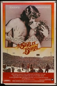 7k395 STAR IS BORN 40x60 1977 Kris Kristofferson, Barbra Streisand, rock 'n' roll concert image!