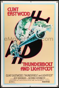 7k408 THUNDERBOLT & LIGHTFOOT style D 40x60 1974 art of Clint Eastwood with HUGE gun by Arnaldo Putzu!