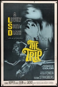 7k411 TRIP 40x60 1967 AIP, written by Jack Nicholson, LSD, wild sexy psychedelic drug image!
