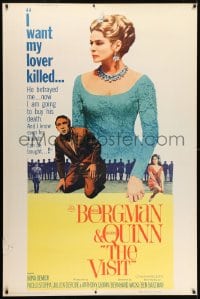 7k418 VISIT style Y 40x60 1964 Ingrid Bergman wants to kill lover Anthony Quinn, who betrayed her!