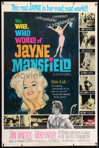 7k425 WILD, WILD WORLD OF JAYNE MANSFIELD 40x60 1968 many super sexy images, she shows & tells all!
