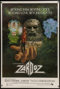 7k429 ZARDOZ 40x60 1974 Lesser art of Sean Connery, who has seen the future and it doesn't work!