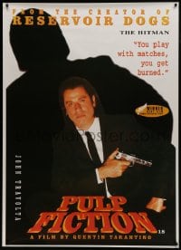7k177 PULP FICTION 40x55 English commercial poster 1994 Tarantino, John Travolta as Vincent Vega!