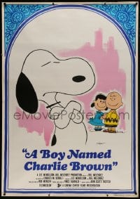 7k197 BOY NAMED CHARLIE BROWN Italian 1p 1970 different art of Charles Schulz's Snoopy & Peanuts!
