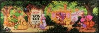 7k170 ROBIN HOOD 24x72 video poster R1980s Walt Disney's cartoon version, the way it REALLY happened!