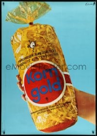 7k212 KORN GOLD 36x51 Swiss advertising poster 1960s image of a woman holding egg noodles!