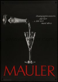 7k214 MAULER 36x51 Swiss advertising poster 1966 close-up image of the champagne being poured!