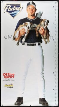 7k192 SAN DIEGO PADRES 42x76 special poster 2000s full-length baseball player holding puppies!