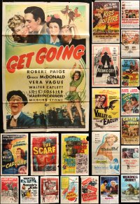 7m073 LOT OF 59 FOLDED ONE-SHEETS 1950s-1980s great images from a variety of different movies!
