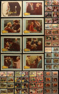7m106 LOT OF 72 LOBBY CARDS 1940s-1960s complete sets of 8 cards from 9 different movies!