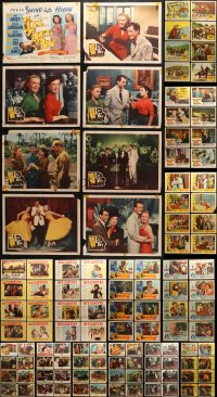 7m095 LOT OF 144 LOBBY CARDS 1940s-1950s complete sets of 8 from a variety of different movies!