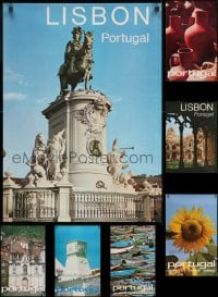 7m329 LOT OF 8 UNFOLDED PORTUGAL TRAVEL POSTERS 1970s-1980s famous landmarks in Lisbon & more!